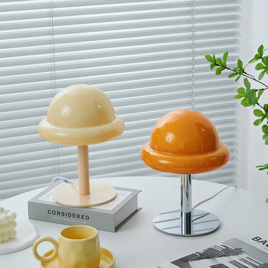Teodor - Stylish Mid-Century Modern Mushroom Table Lamp for a Chic Home Office